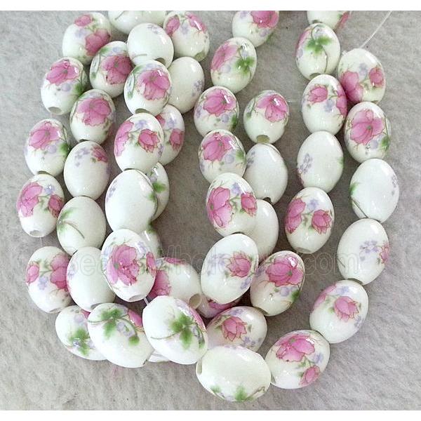 Porcelain barrel beads