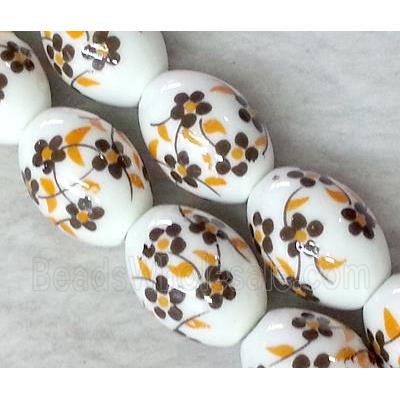 Porcelain barrel beads