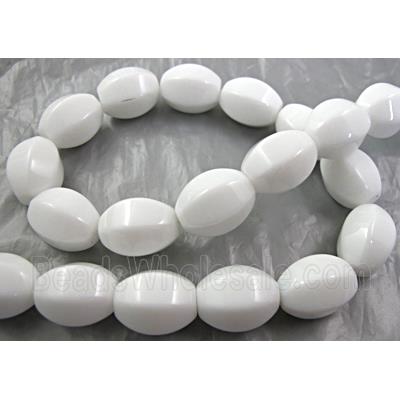 White Porcelain Beads, faceted