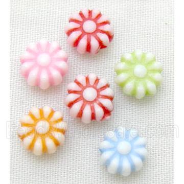 colorful Plastic Beads, mixed, flat-round