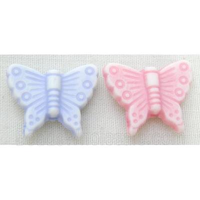 colorful Plastic Beads, mixed, Butterfly