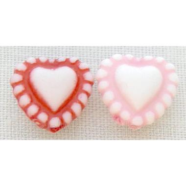 colorful Plastic Beads, mixed, Heart