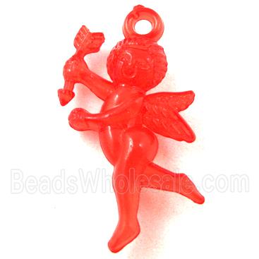 Acrylic pendant, angel, transparent, red