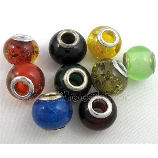 Amber Beads, NR, rondelle, mixed color