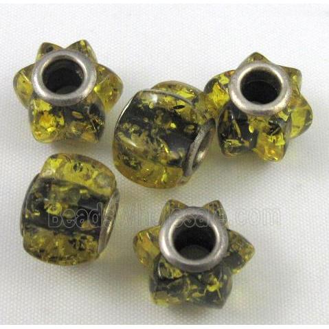 Amber Beads, NR, olive