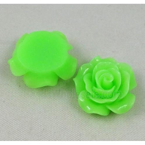 resin bead, rose, flat back