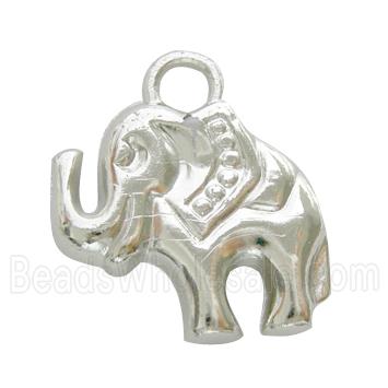 Nickel Free Antique Silver Color Elephant Plastic Pendant Beads