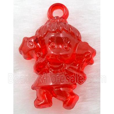 Acrylic pendant, angel, red