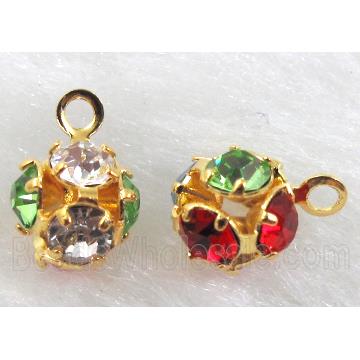 Colorful Round Ball Middle East Rhinestone Pendant Beads