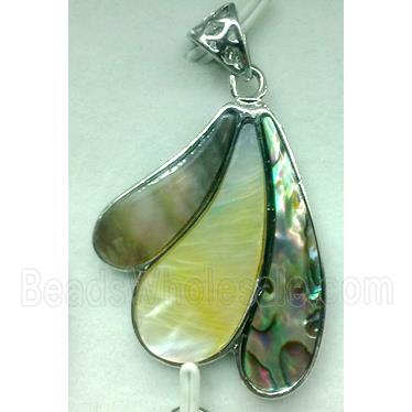 Paua Abalone shell pendant, scalewing, mixed
