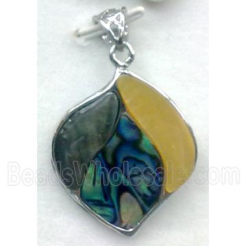 Paua Abalone shell pendant, mxied