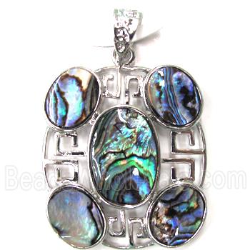 Paua Abalone shell pendant, mxied