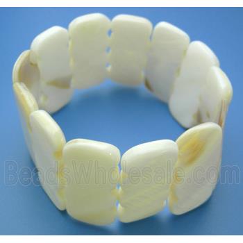 freshwater shell bracelet, stretchy, white