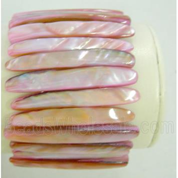 freshwater shell bracelet, stretchy, pink