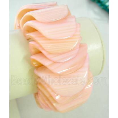 freshwater shell bracelet, stretchy, pink