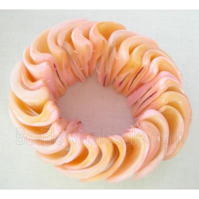 freshwater shell bracelet, stretchy, pink