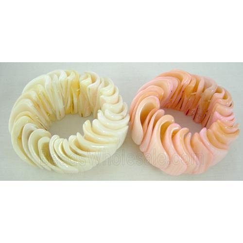freshwater shell bracelet, stretchy, mixed