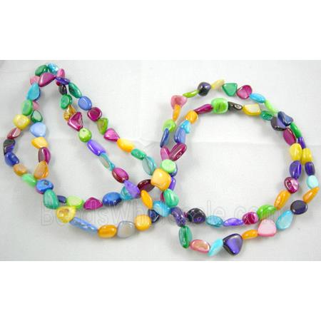 32 inches strin gof freshwater shell beads, chip, freeform, mixed color