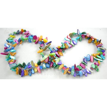 32 inches strin gof freshwater shell beads, chip, freeform, mixed color