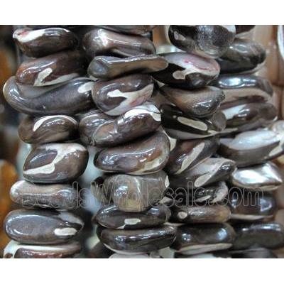 Fresh water shell bead, freeform