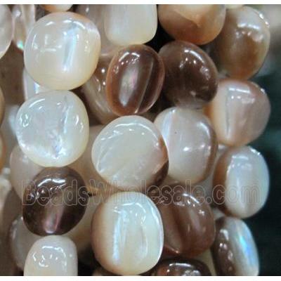 Fresh water shell bead, freeform
