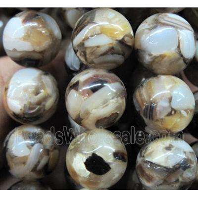 mother of pearl bead, round