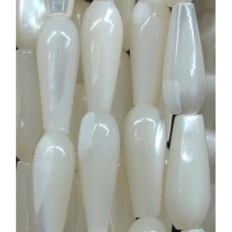 white mother of pearl bead, teardrop