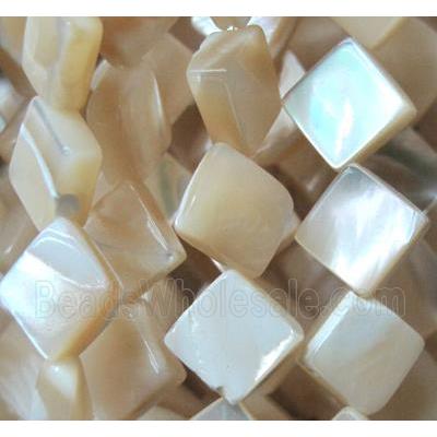 mother of pearl bead, square