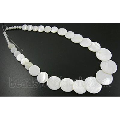 17 inches of freshwater shell necklace, white