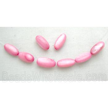 freshwater shell beads, rice-shape, pink