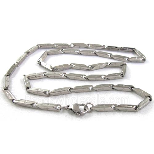 Stainless steel Necklace, platinum plated