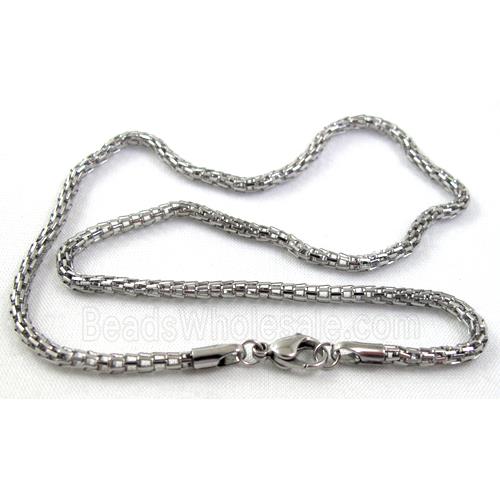 Stainless steel Necklace, platinum plated