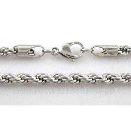 Stainless Steel Necklace, platinum plated