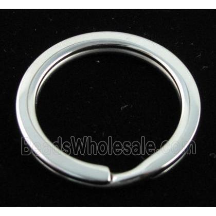 Stainless Steel Ring Keychain Platinum Plated