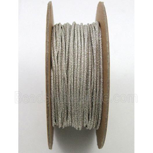 metallic cotton cord, jewelry wire, silver