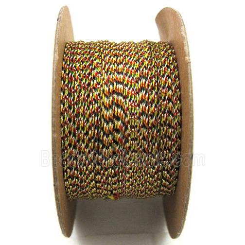 cotton and metallic cord, jewelry wire, rainbow