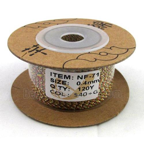 cotton and metallic cord, jewelry wire, rainbow