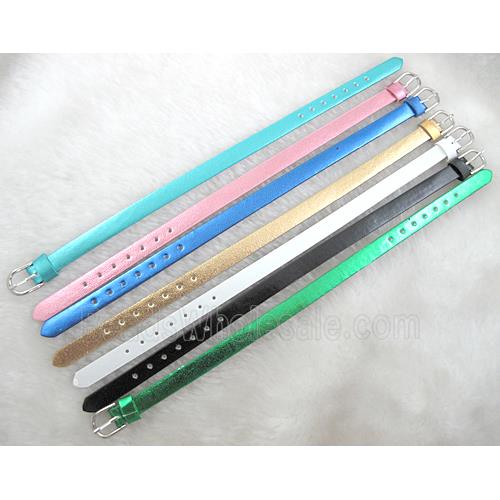 PU Leather Bracelet Strap, mixed, adjustable