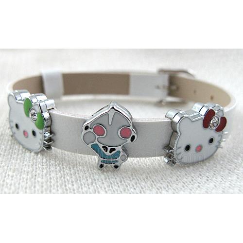 PU Leather Bracelet Strap, mixed, adjustable