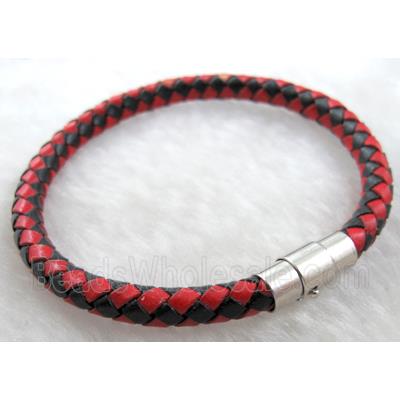 Leather Bracelet, magnetic clasp