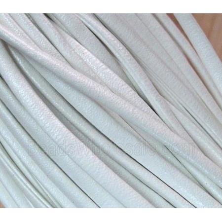 PU leather Cord, flat, white