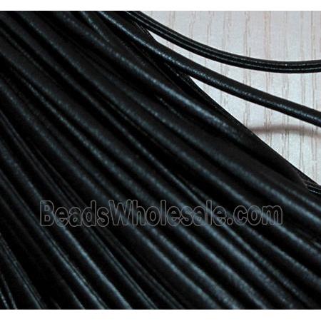 PU leather Cord, flat, black
