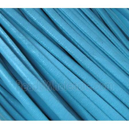 PU leather Cord, flat, blue