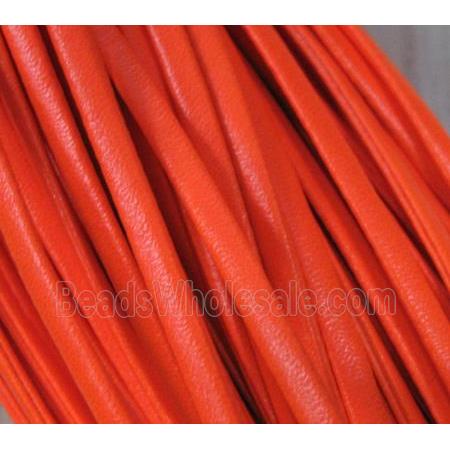 PU leather Cord, flat, orange