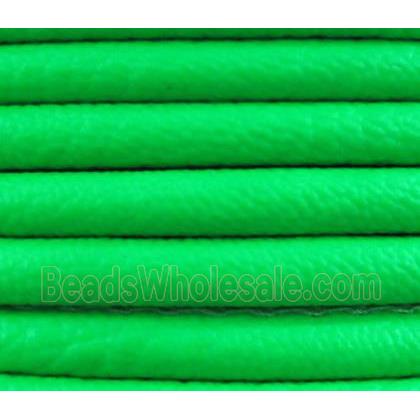PU leather Cord, round, green