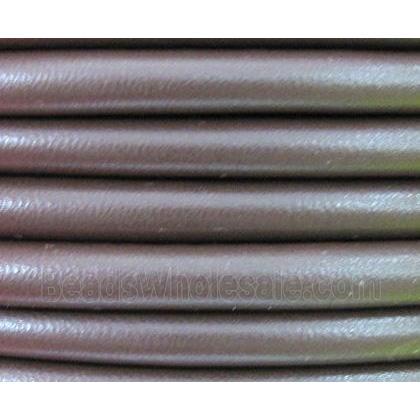 PU Leather Cord, round, coffee
