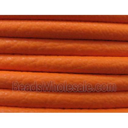 PU Leather Cord, round, orange