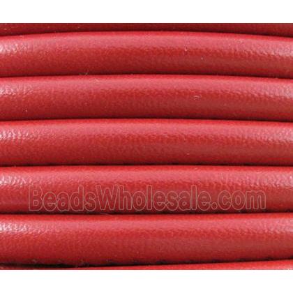 PU leather Cord, round, red