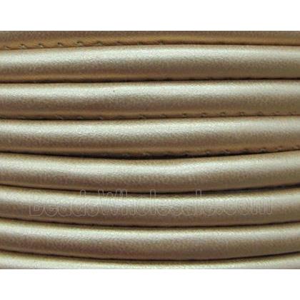 PU leather Cord, round, gold plated