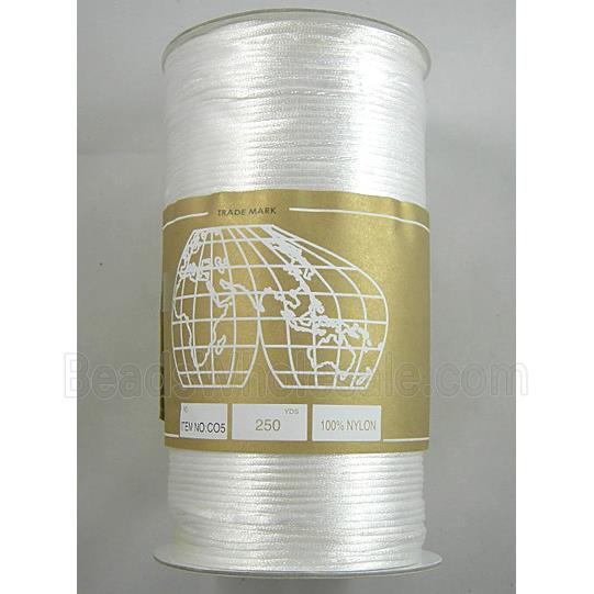 Satin Rattail Cord, white